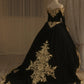 NiceVestidos – Vintage-Kleid, golden, hervorragend, erstklassig, hinreißend, handbestickt, mit vielen Perlen besetzt, romantische Fantasie, Barockzeit, prächtiges Hochzeitskleid, Ballkleid NV5854