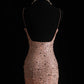 Rosa Vintage handgefertigtes Kleid mit Paillettenperlen und funkelnden Sternen. Langes Chiffon-Ballkleid oder Abendkleid nv5206