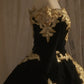 NiceVestidos – Vintage-Kleid, golden, hervorragend, erstklassig, hinreißend, handbestickt, mit vielen Perlen besetzt, romantische Fantasie, Barockzeit, prächtiges Hochzeitskleid, Ballkleid NV5854