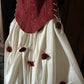 Rotes Vintage-Blumen-Lang-Satin-Ballkleid-Abendkleid-Abschlussballkleid NV4442
