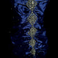 Robe de soirée longue en satin bleu exquis à bretelles spaghetti et perles, robe de bal, robe de soirée, robe de remise de diplôme, nv4264