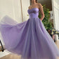 Satin Lavendel Sweetheart Abend Ballkleid A Linie Tüll Partykleider Knöchellang Abschlussrobe nv1635