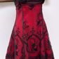 NiceVestidos - Robe de bal courte bordeaux exquise ornée de perles NV5695