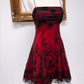 NiceVestidos - Robe de bal courte bordeaux exquise ornée de perles NV5695