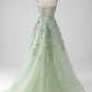 Robe de bal longue en forme de A avec corset appliqué Sage nv1595