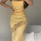 Gelbes elegantes, bezauberndes Meerjungfrau-Spitzen-Ballkleid mit langem, figurbetontem Abendkleid und Partykleid nv1783