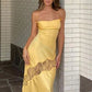 Gelbes elegantes, bezauberndes Meerjungfrau-Spitzen-Ballkleid mit langem, figurbetontem Abendkleid und Partykleid nv1783
