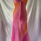 Robe de soirée longue en mousseline de soie, élégante, rose, dégradé, sans bretelles, nv4610