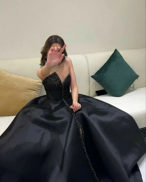 Black stylish unique sequin long ball gown evening dress nv3041