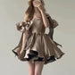 Braunes, modisches, schickes, kurzes Mini-Ballkleid, Homecoming-Kleid, Geburtstagsparty-Kleid, nv2550