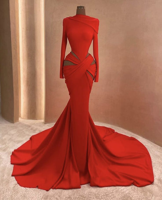 Red fashion tube top  Long sleeves/sleeveless long sexy straps elegant trailing ball gown evening dress nv3281