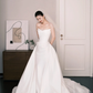 Detachable Train Mermaid Wedding Dress Strapless Satin Bridal Gown  NV7256
