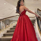 Red tube top elegant fashion A-line long evening dress prom dress ball gown party dress nv2632