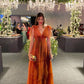 Orange Elegant A-Line V-Neck Layered Tulle Ball Gown Evening Dress nv3101