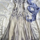 Robe de soirée longue en mousseline de soie, élégante et violette, avec perles exquises, nv3565
