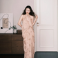 Nude Pink Halter Chiffon Prom Dress 3D Floral Beaded Evening Gown  NV7209