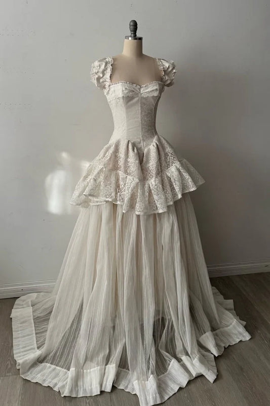 Neues Vintage-Hochzeitskleid, langes Kleid, Brautkleid NV6690