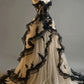 Gorgeous Black and White Lace Tulle Elegant Charming Ball Gown Evening Dress Party Dress nv2292