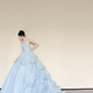 Strapless Sweetheart Ice Blue Scale Sequin Princess Ball Gown Prom Dress  NV7424