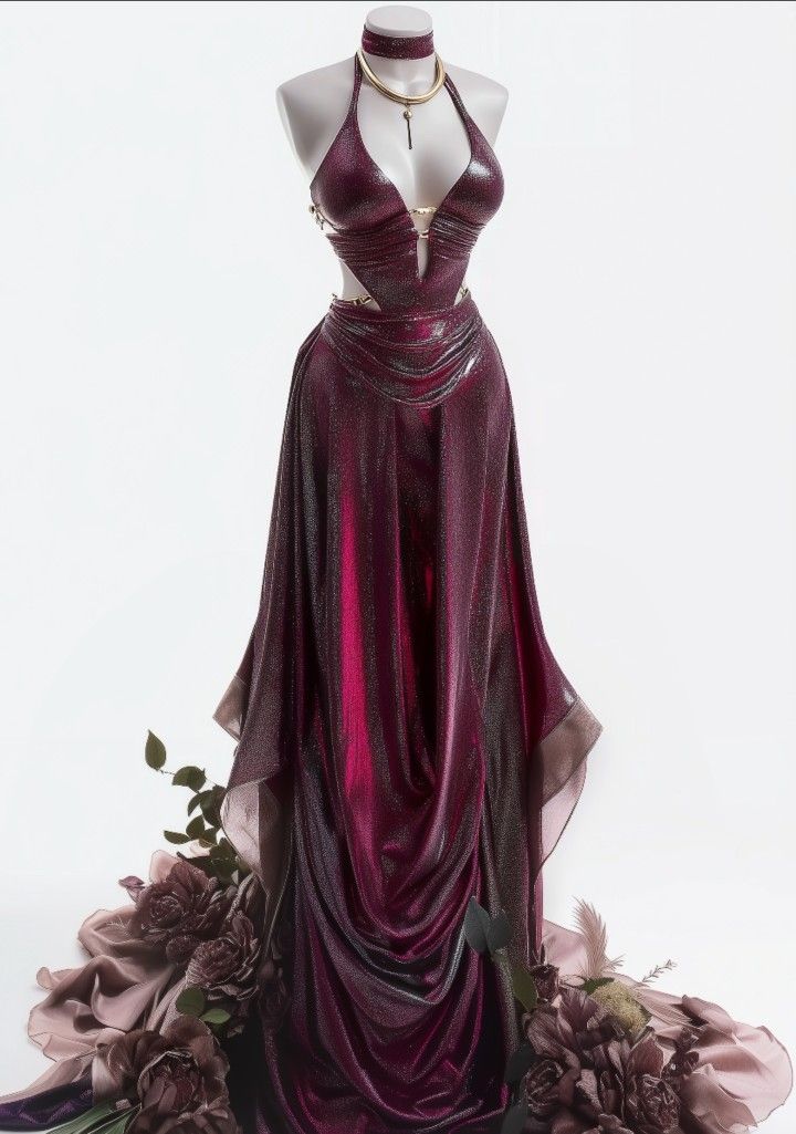 Sexy purple long dress (without floral details at the bottom) NV6679