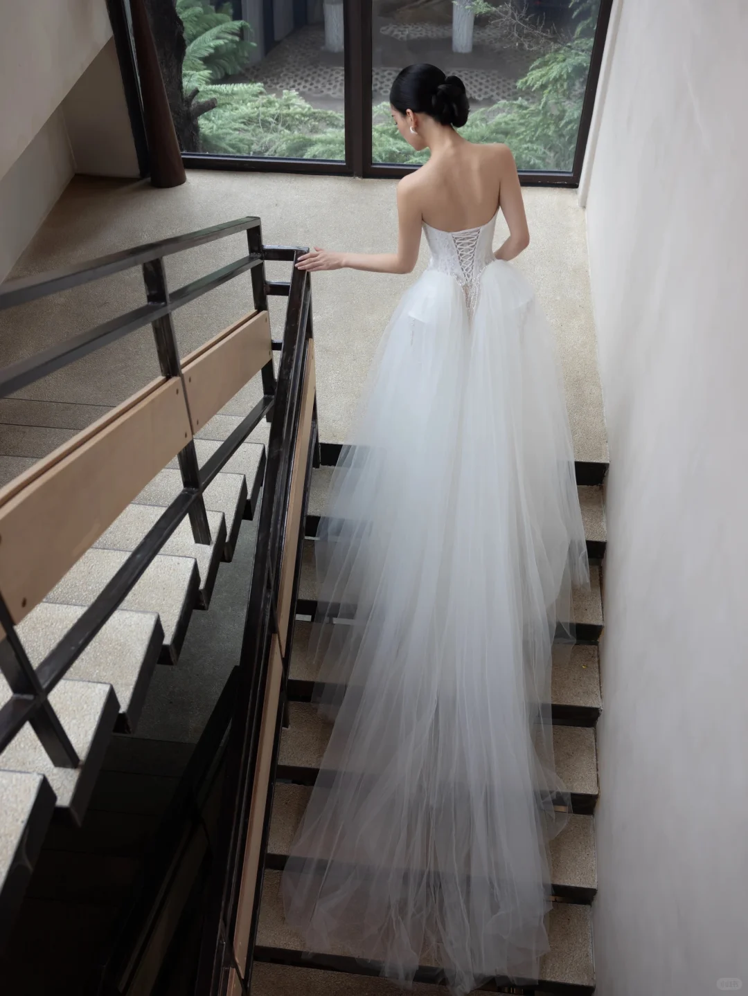 Ivory Strapless Lace Sequin Mermaid Wedding Gown Detachable Tulle Train  NV7192
