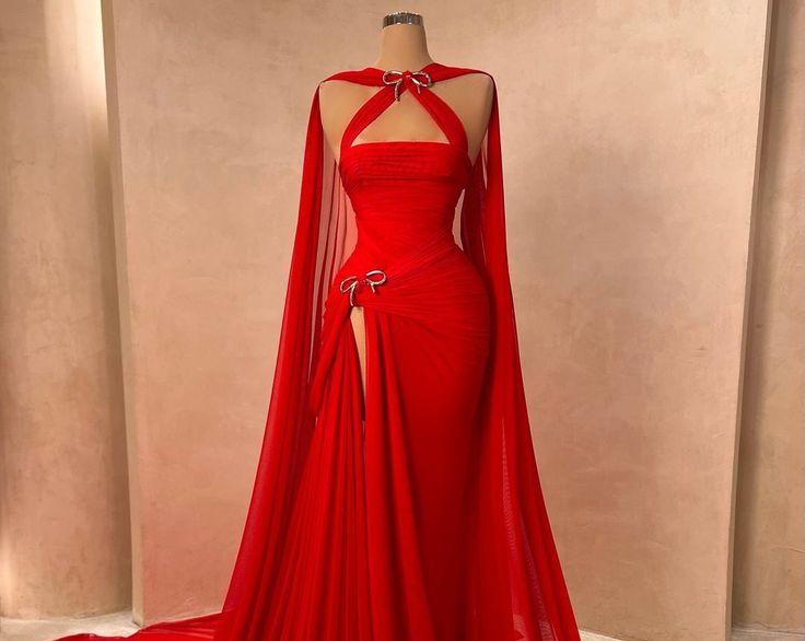 Red fashion gorgeous elegant long high slit ball gown evening dress nv2850