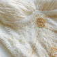 Robe de soirée longue en dentelle, style vintage, élégante et raffinée, avec perles, style ivoire, nv3566