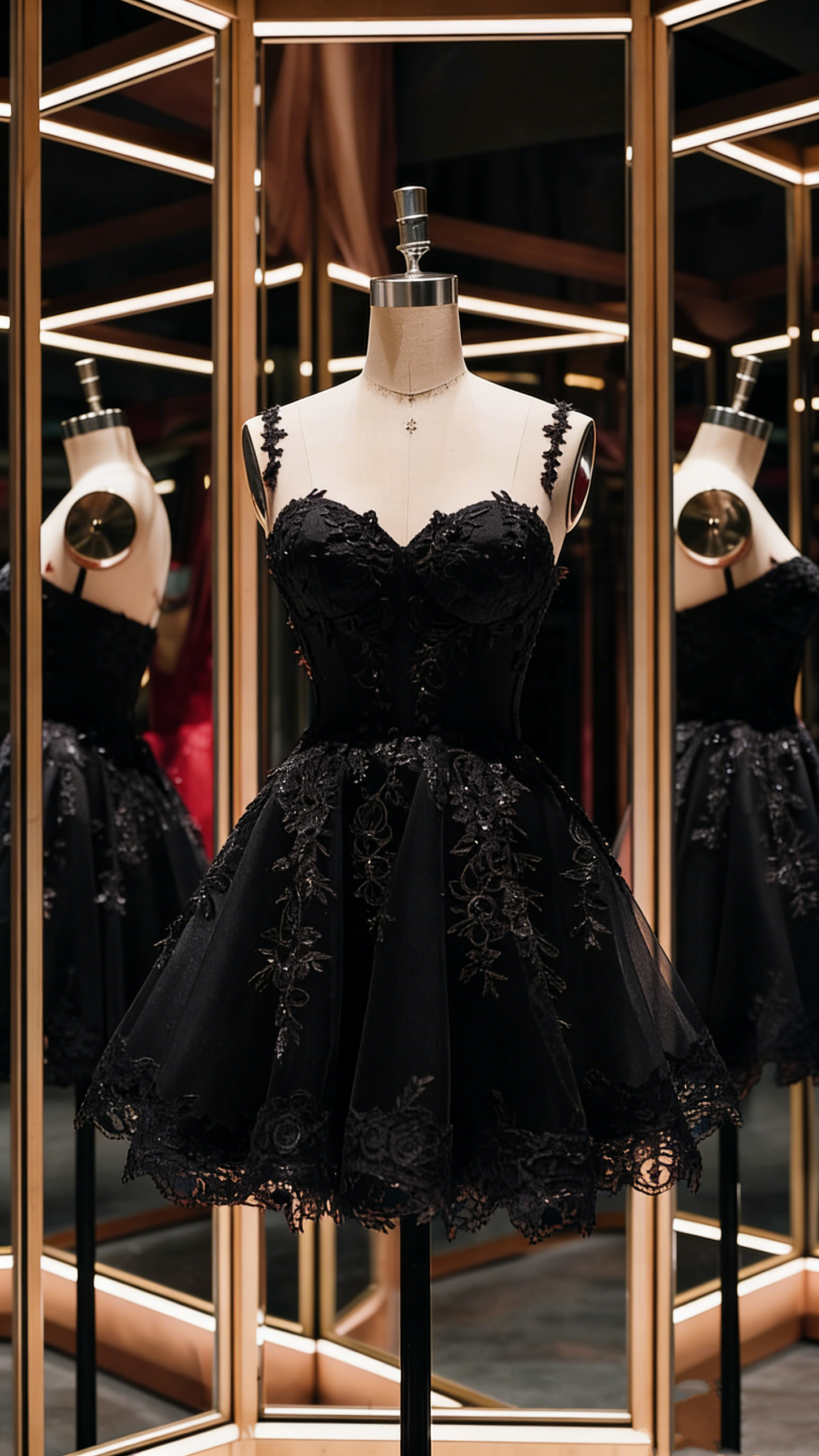 Robe courte en tulle à fines bretelles et application de dentelle rouge, idéale pour la rentrée scolaire ou une fête d'anniversaire (Nv4932)