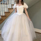 NiceVestidos – Weißes Prinzessin-Tüll-Ballkleid, langes, schlichtes Brautkleid NV5829