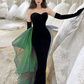 Black Sexy Elegant Off Shoulder Mermaid Long Velvet Ball Gown with Sleeves Evening Dress Party Dress nv2326