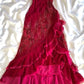 NiceVestidos - Robe en velours Robe de fée exquise robe vintage rouge perlée, robe élégante, idées de tenues rouges #vêtements #robe #rouge #vintage NV5677