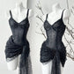 Black Fashion Shiny Sequin Short Homecoming Dress Party Dress nv3024