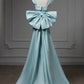 Green simple elegant mermaid bow satin long evening gown ball gown nv3036