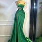 Green gorgeous rhinestone tube top elegant long slit sexy ball gown evening dress nv3129