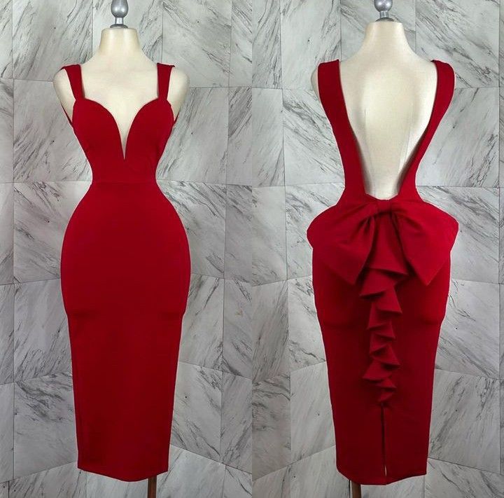 Robe de soirée longue élégante à col en V et bretelles larges rouge nv3160