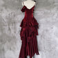 Wunderschönes rotes elegantes langes Meerjungfrau-Ballkleid aus Satin im Slim-Fit nv4819