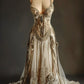 Robe de soirée longue en tulle, élégante et dorée, style rétro, avec appliques florales, en dentelle exquise, coupe trapèze, longueur au sol, robe de bal, robe de mariée, nv3836
