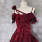 Wunderschönes rotes elegantes langes Meerjungfrau-Ballkleid aus Satin im Slim-Fit nv4819