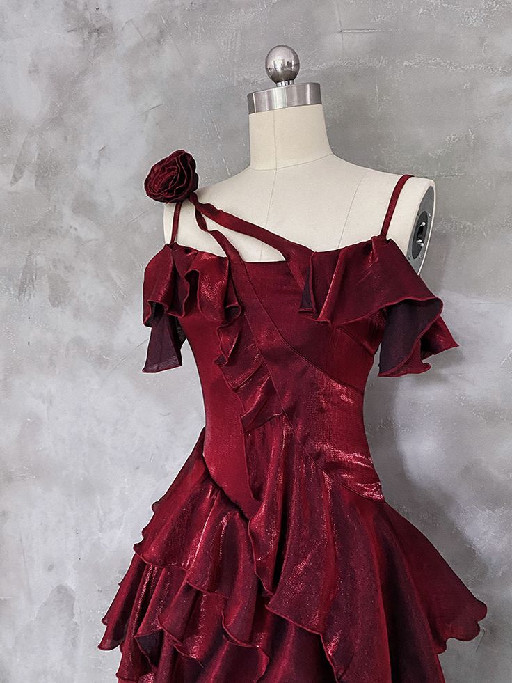 Wunderschönes rotes elegantes langes Meerjungfrau-Ballkleid aus Satin im Slim-Fit nv4819