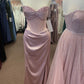 Robe de soirée longue en satin rose, magnifique, brillante, exquise, perlée, élégante et sexy, fendue, robe de bal, robe de soirée nv4146