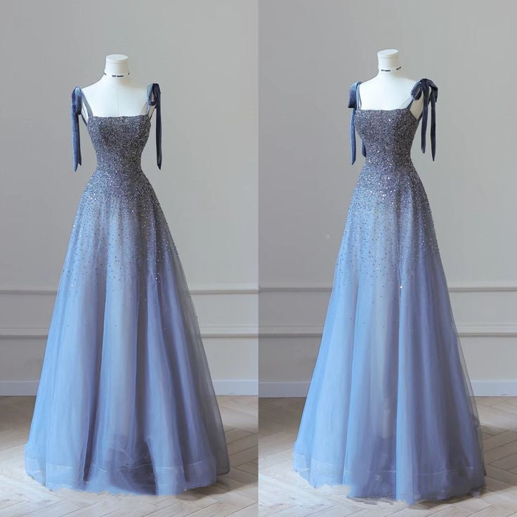 Robe de soirée en tulle violet, luxueuse, brillante, élégante, à la mode, exquise, longueur au sol, strass, robe de bal, robe de remise de diplôme, robe de soirée nv3940