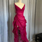 Robe longue élégante en mousseline de soie rose à la mode, robe d'anniversaire, robe de bal, robe de soirée, robe de retour à la maison, nv4528