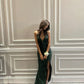 Green V-neck shiny fashion long sequins elegant mermaid slim fit formal floor-length prom dress evening gown party dress nv3474