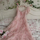 Pink sweet and elegant A-line multi-layered ruffled long tulle princess dress prom dress graduation dress nv3283