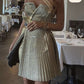 Champagner-Gold, modisches kurzes Partykleid, Abendkleid, Homecoming-Kleid, nv2172