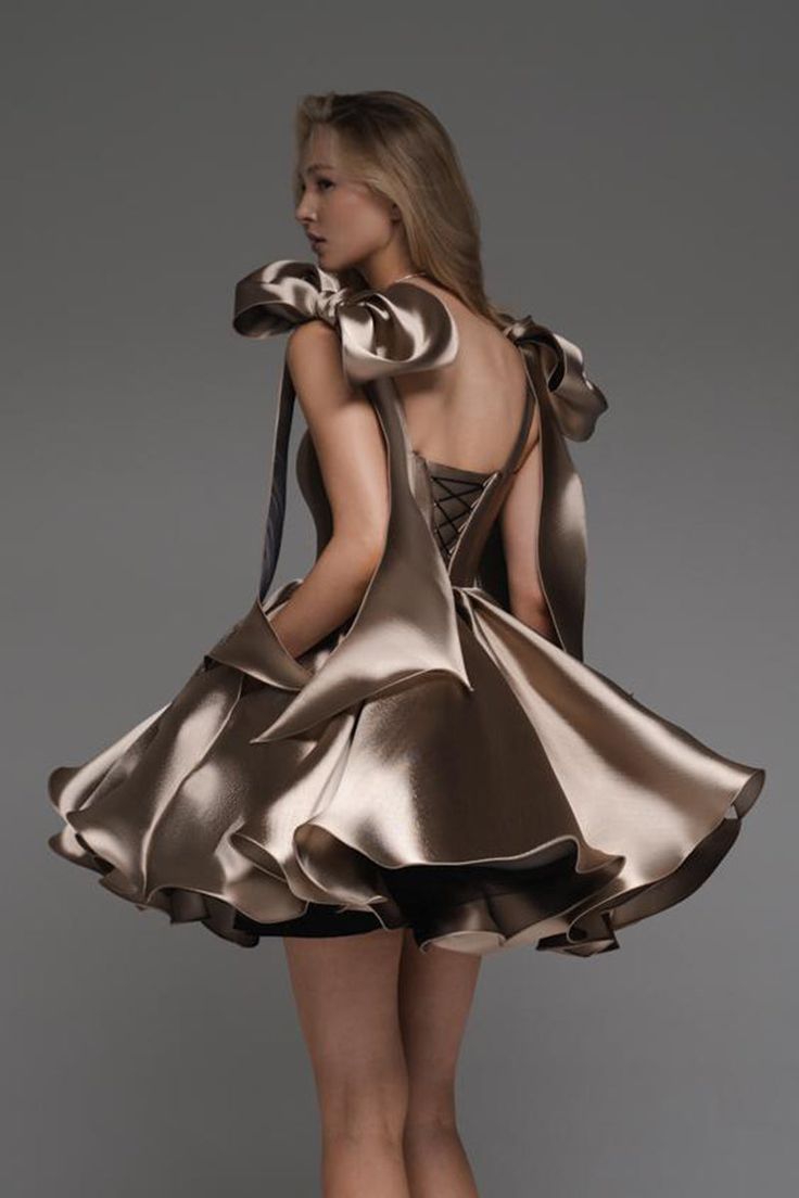 Braunes, modisches, schickes, kurzes Mini-Ballkleid, Homecoming-Kleid, Geburtstagsparty-Kleid, nv2550