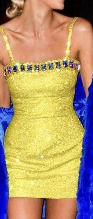 Robe de soirée courte jaune à paillettes brillantes, robe de cocktail d'anniversaire nv4658