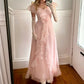 Pink sweet cute long tulle ball gown evening dress Christmas holiday party dress nv3065