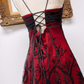 NiceVestidos - Robe de bal courte bordeaux exquise ornée de perles NV5695