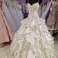 Elfenbeinweiß Süßes Elegantes Spaghettiträger A-Linie Langes Satin Spitzen Ballkleid Abendkleid Hochzeitskleid Brautkleid Hochzeitskleid nv3418
